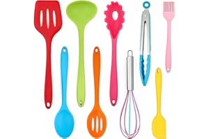 Joyfair Set di 9 utensili da cucina in silicone (colorato, 9)