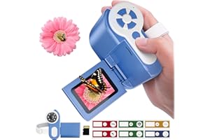 USCAMEL Digitale Microscopio Portatile Bambini: 1000X Schermo 2.0" Microscopio Bambini Ricaricabile - 6 Lamine Educative per 5-12 Anni - Giardino Casa Scuola per Bambini (Blu)