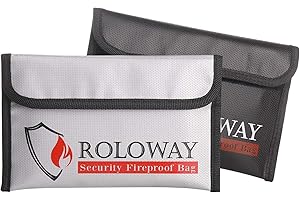 SEKAM Petit sac ignifuge (12,7 x 20,3 cm), sac à argent ignifuge anti-démangeaisons pour argent, objets de valeur, passeport, monnaie et clés (lot de 2)