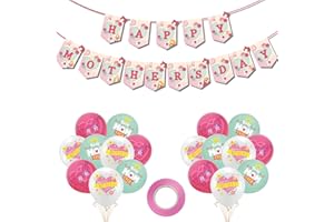 EWLPI Mothers Day Decorations,Happy Mother's Day Decoration Banner Mothers Day Latex Balloons Best Mom Ever Party Balloons for Mother's Day Party Supplies,Mothers Day Gifts from Son and Daughter
