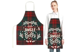 Crethink 1 grembiule natalizio in cotone, per uomini e donne, impermeabile, grembiule da cucina, grembiule da cucina, grembiule da cucina, grembiule da ristorante, cucina e barbecue