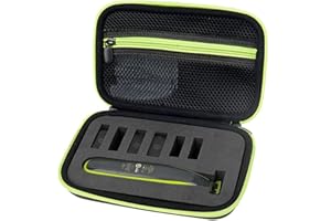 Courti - Funda de viaje rígida para Ph-ilips OneBlade QP2520/90 QP2520/70 Hybrid Trimmer Shaver, color negro y verde