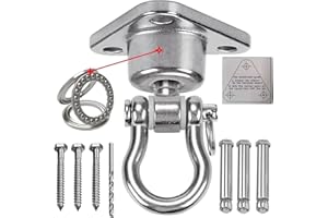 WWFFEN Heavy Duty Swing Hanger Bearing, 360° + 180° Swing Hooks Stainless Steel Heavy Duty Hooks for Hanging, 680 kg Capacity Hammock Swing Chair Playground Yoga Sandbag Porch Swing
