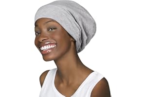 FocusCare Gorra, holgada, con forro de satén, regalo para el cabello encrespado, Light Health Gray, Talla única