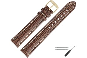 MARBURGER Uhrenarmband 18mm Leder Hai Prägung XL - Werkzeug Montage Set 68218