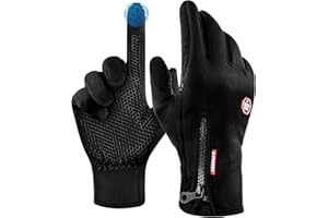 UPhitnis Warme Fahrradhandschuhe Herren Damen Winter - Freizeit Touchscreen Fahrrad Handschuhe mit Dünne Gefüttert Winddicht & Atmungsaktiv für Radfahren