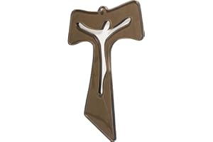 Sospiri Venezia Crocifisso in Vetro di Murano Decorato Croce Religiosa da Parete Oggetti Venezia Idea Regalo Made in Italy (cm 11x16)