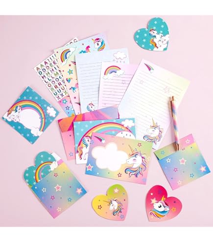 Papier à Lettres Dégradé Aquarelle - Kit 160 Pièces Avec Enveloppes Et Autocollants (10 Couleurs)