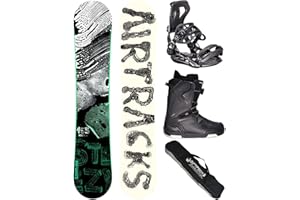 AIRTRACKS Snowboard Set Pack Planche Steezy Wide Hybrid Rocker + Fixations Master + Chaussures + SB Sac 145 150 155 160 cm