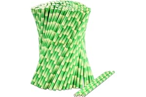 LIVES ON GREEN Cannucce in carta di bambù verde, 19,7 x 0,6 cm, 1000 pezzi - per cocktail, limonate, succhi, bevande, bar e ristoranti