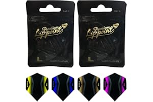 L-Style Dartspitzen im Doppelpack + THOR-DARTS® Flights (2x30 - 2x50 - 2x6 Stück) LSTYLE Dart Tips: Hard Lip - Premium Lippoint - Regular - Short - USA - TwoTone - Natural9 - Acute - Long 2BA Standard-Gewinde - Plastic Soft Tip Dart Points (12er, 60er und 100er Packs) with 2 BA Thread