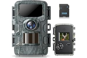 VOOPEAK Cámara de Caza 4K 48MP, con Tarjeta SD 32G Cámara Caza Nocturna Activada por Movimiento, Camara de Caza Distancia Disparo 20m IR Vigilancia Gran Angular 120° IP66 Impermeable Exterior Camara de Caza