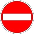 Road traffic No entry for vehicular traffic safety sign - 3mm Aluminium sign fitted with 2 strips Channel to rear for mounting on post 300mm x 300mm
