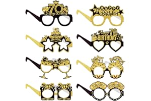 COLANANA Birthday Party Glasses Decoration,Birthday Party Decorations,8 Pieces Funny Paper Birthday Eyeglasses Deco,Birthday Photo Booth Props Supplies for Women Men