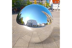AIMIMI Gazing Balls Shiny Polished Globe Reflective Smooth Spheres Floating Pond Balls Stainless Steel Silver Mirror Globe for Home Garden Ornament Decoration,180mm,A