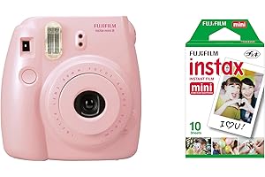 FujiFilm Instax Mini 8 Pink + 10 Shots For Instant Print Cameras, Format 62 x 46 mm, Pink