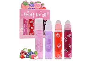 Horuili® Brillo de Labios Enrollable Transparente, Roll On Glitter con Purpurina para Niñas, Lápiz Líquido Hidratante de Larga Duración (4PCS, 8ml)