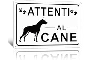 TAKULA 22 * 15CM Attenti al Cane Cartello,Attenti ai Cani Cartello con Supporto Adesivo e Fori Autoperforanti,Attenti al Cane Cartello Metallo
