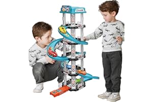 GENÉRICO Juguete de Garaje de Estacionamiento, Juego de Juguete de Garaje de Estacionamiento, Juguetes Interactivo de Montaje de vehículos con rampa de Coches, Juguetes de tráfico educativos