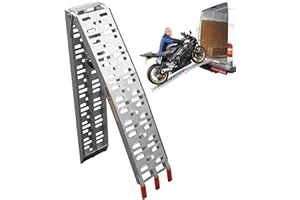 BikeTek Aluminium Folding Loading Ramp Lightweight Motorcycle Motorbike Motocross Loading Ramp 340Kg Max Load - 2170mm x 230mm