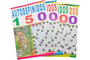 ACAN Tradineur - Pack de 4 autodefinidos clásicos, Pasatiempos para Adultos, Incluyen soluciones al Final, aficiones, Verano, números aleatorios