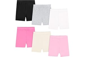 KEREDA Pantaloncini Bambina Ragazza Short Leggings Corti Mutande Sportivi Estivi Bike Cotone 2-10 Anni Pacco de 6