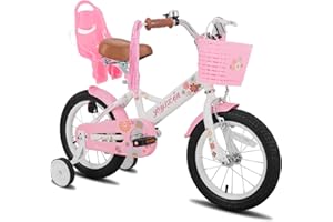 JOYSTAR Little Daisy 12/14/16 Pulgadas Bicicleta Infantil para niñas de 2 a 7 años,Bicicleta para niñas con Ruedas de Entrenamiento y Asiento y Cesta para muñecas