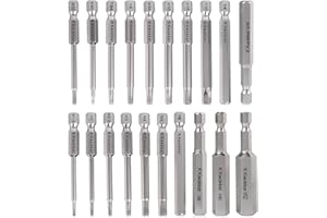 K Kwokker 20 x Allen Key Bit Set Hex Wrench Magnetic Screwdrivers 2.3" Long 1/4" Diameter Quick Release Extension Bit Holder Set for Assembling IKEA Furniture (10pc Metric & 10pc SAE）