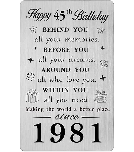 Carte D'anniversaire Personnalisée 45 Ans - Super Idée Cadeau Pour Ceux Nés En 1980 !