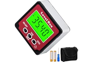 Mcbazel Inclinomètre Numérique Rapporteur 4 x 90°, Rapporteur d'Angle Numérique, Jauge de Biseau avec Base Magnétique, Écran LCD et Rétroéclairage, Inclinomètre Numérique pour Menuiserie, Bâtiment