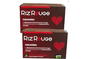 SANTÉ VERTE SANTE VERTE LEVURE DE RIZ ROUGE + formule renforcee 60cps - Lot de 2 Boites de 60 Comprimés