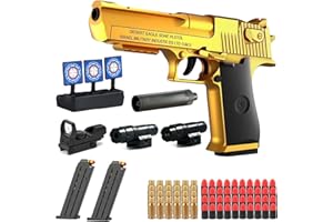 YEAHBOOM Pistolet do zabawy dla dzieci, pistolet piankowy M416, ręczne napełnianie, miękki pistolet dla dzieci na ponad 12 prezentów dla dzieci