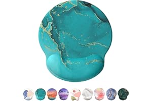 Giecy Alfombrilla Ratón Reposamuñecas,Gaming Mouse Pad Ergonómica con Apoyo de Gel,Alfombra Raton para Ordenador,reposamuñecas Raton con Base de PU Antideslizante(Mármol Verde pino)