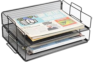 JEBELE Organizador de archivos de escritorio de oficina, soporte de papelería, soporte de archivos ordenado de escritorio de oficina, soporte de documentos A4 con organizador de papelería superior,