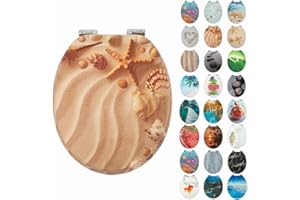 SAINOS,WC Sitz mit Absenkautomatik,Toilettendeckel aus Holz,Stabile Qualität,Einfache Reinigung