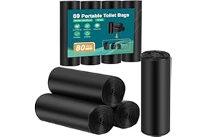 WADEO Sacchetti igienici da campeggio per adulti unisex, 45L/12Galloni, sacchetti igienici portatili, sacchetti per spazzatura per campeggio, escursionismo, viaggi, cucina, casa, 80 pezzi
