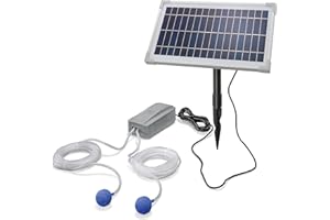 Esotec Pro 101845 Aérateur de bassin solaire professionnel 8 W 200 lh Air – Panneau solaire extra large pour une meilleure fonction – Aération pompe à oxygène pour bassin de jardin Pompe à air Pompe
