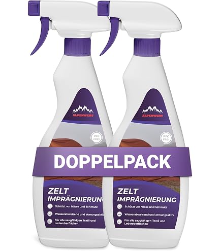 NANOPEARL Zelt Imprägnierspray 500ml – Wasserdichtes Spray für Zelt, Pavillon, Textilien & Leder – PFC-frei, UV-Schutz, Schimmel-Schutz, Made in Germany, Einfache Anwendung Sport & Freizeit