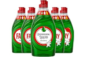 THRINK 5 Pack of 320ml Original Ffairy Washing Up Liquid | Powerful Grease-Cutting Action | Fruity Fresh Scent | Concentrated Formula for Sparkling, Long-Lasting Clean Dishes Kitchen Cleaning Essential