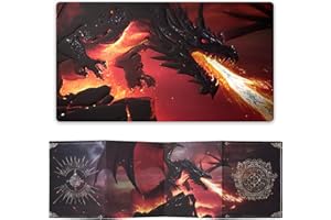 HNCCESG Magnetischer DM Screen 5e–3D-geprägter Dungeon Master Sichtschirm (4-teilig,faltbar & anpassbar)-Premium RPG Zubehör & Geschenk für Dungeon Masters,Männer & Freunde