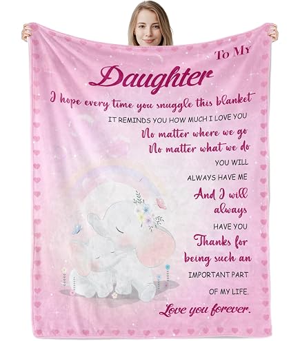 Persönliche Kuscheldecke 'To My Daughter' – 150x200 Cm Flanell-Fleece Fürs Ganze Jahr