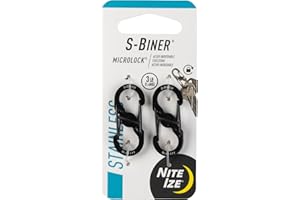 Nite Ize S-Biner Micro Lock Mini karabińczyk ze stali nierdzewnej, czarny, 2 sztuki