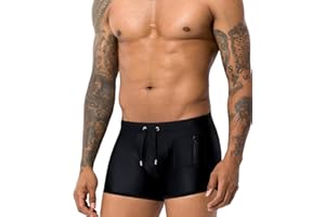 Casey Kevin Maillot de Bain Homme Boxer Short de Bain avec Cordon de Serrage Réglable et Poche Zippée, Pantalon Court Homme Piscine Séchage Rapide Caleçon de Bain Sports Plage Swimming