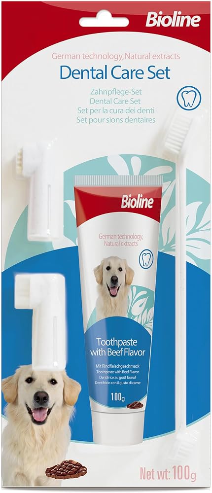 Bioline Köpekler İçin Ağız Temizleme Jeli ve Diş Fırçası Seti