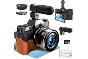 HOJOCOJO Cámara Digital, 4K 56MP Cámara de Fotos con 180 ° Flip 3.5 "de Pantalla, 18X Zoom Digital Cámara compacta con Lente Gran Angular y Lente Macro, 32GB Tarjeta TF, WiFi Funcionalidad, Negro