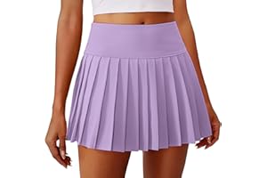PINSPARK Gonna da Tennis Plissettata Donna Tasche A Vita Alta Plissettata Cintura V Sportiva Minigonna Gonne Protezione UV Golf Allenamento All'Aperto Corsa