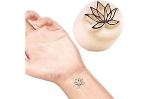 LaDot Tatouage Temporaire pour Enfants et Adultes, Faux Tatouage Doux pour la Peau, Tampon de Tatouage Ephemere pour le Corps et le Bras, Résistant à l'Eau, Fleur de Lotus