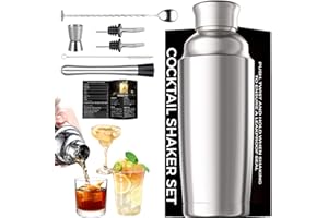 YARRAMATE Shaker Set Whisky & Cocktail – Dosatore Professionale, Jigger, Misurino, Kit Barman con Boston Shaker e Accessori per Mojito, Gin Tonic e Aperitivo