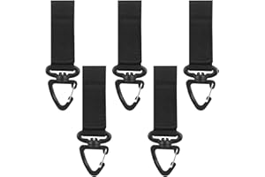 YUE QIN 5 Piezas Mosqueton Tactico Girar 360 Grados Llavero Táctico Molle Cinturón Táctico Colgante Multifuncional Mosquetón Hebilla Clip para Montañismo Senderismo al Aire Libre