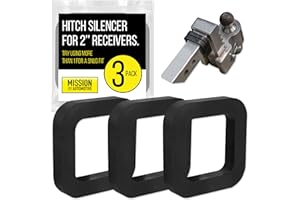 MISSION AUTOMOTIVE Impresa 3 Pack - 2 Inch Hitch Receiver Silencer Pad for Adjustable Ball Mounts - Reduce Rattle, Eliminate Noise and Provide Cushion Between receivers and Tow hitches